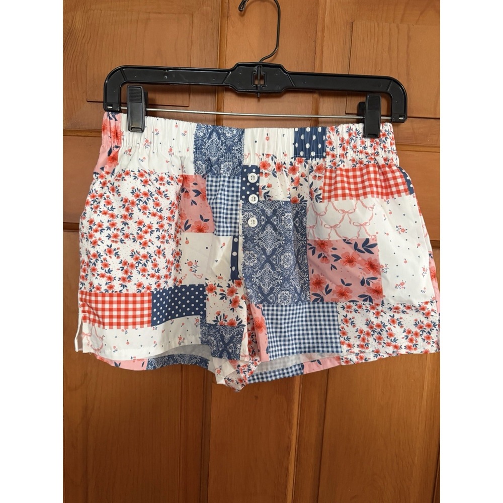 Women's Zoe + Liv Patchwork Graphic Pull-On Shorts XS Louge Shorts NWT Sleep